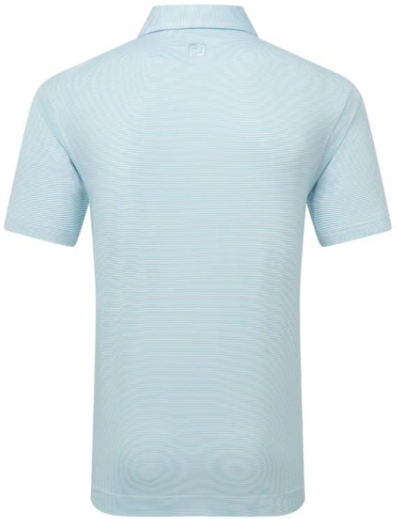 FootJoy Micro Feeder Stripe Lisle heren polo, lichtblauw/wit