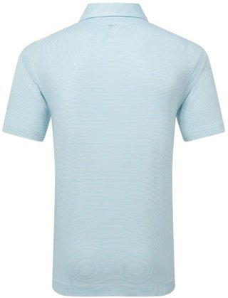 FootJoy Micro Feeder Stripe Lisle heren polo, lichtblauw/wit