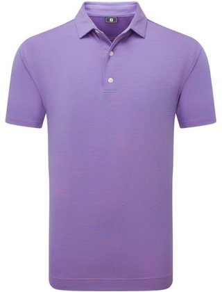 FootJoy Micro Feeder Stripe Lisle heren polo, marine/pink