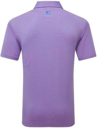 FootJoy Micro Feeder Stripe Lisle heren polo, marine/pink