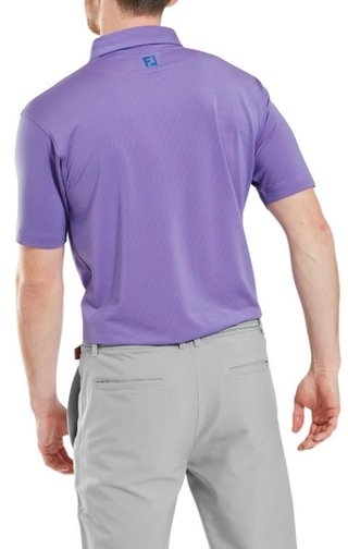 FootJoy Micro Feeder Stripe Lisle heren polo, marine/pink