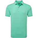 FootJoy Micro Feeder Stripe Lisle heren polo, lagoon/mint