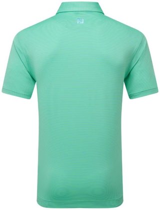FootJoy Micro Feeder Stripe Lisle heren polo, lagoon/mint