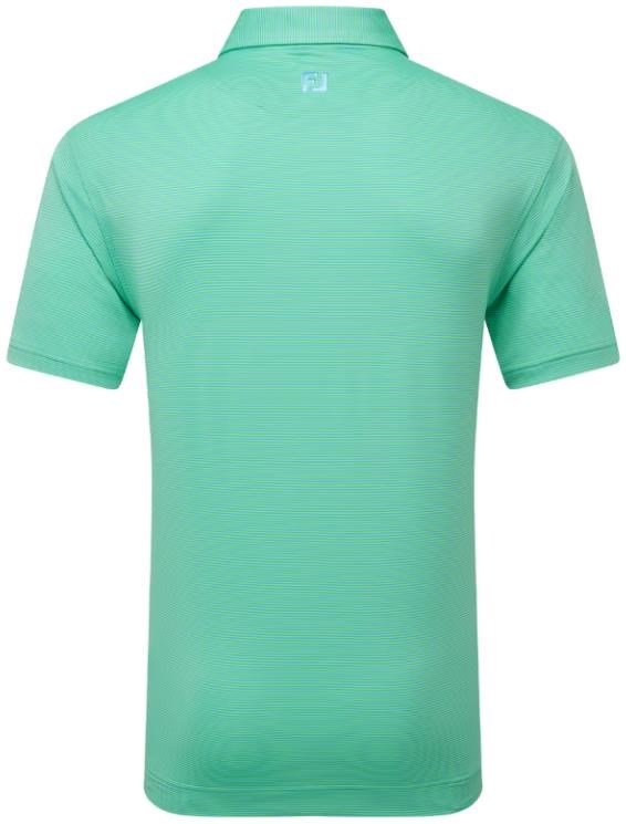 FootJoy Micro Feeder Stripe Lisle heren polo, lagoon/mint