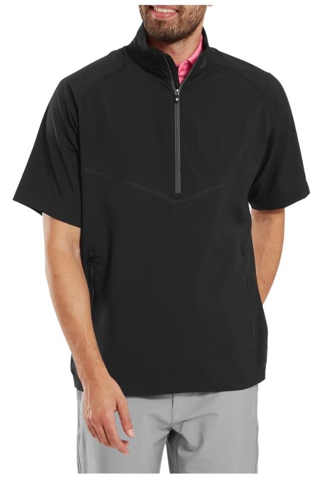 FootJoy Zephyr Short Sleeve Windshirt heren jack, zwart
