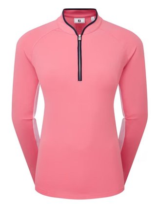 FootJoy 1/4-Zip LS Sun Protection dames shirt, pink lemonade