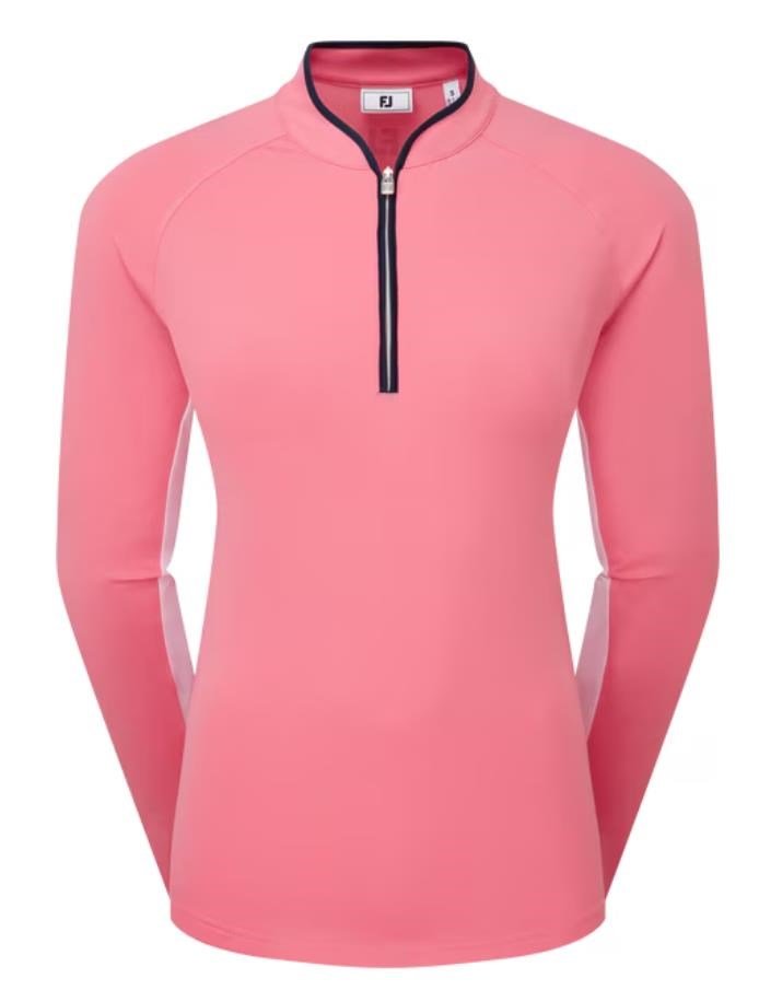 FootJoy 1/4-Zip LS Sun Protection dames shirt, pink lemonade