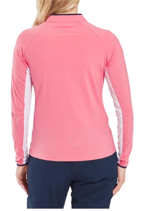 FootJoy 1/4-Zip LS Sun Protection dames shirt, pink lemonade