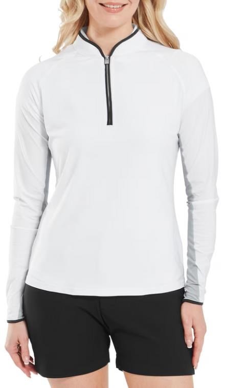 FootJoy 1/4-Zip LS Sun Protection dames shirt, wit