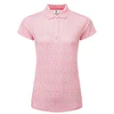 FootJoy Animal Print Cap Sleeve dames polo, pink lemonade