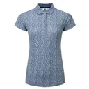 FootJoy Animal Print Cap Sleeve dames polo, skyway/white/navy
