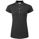 FootJoy Animal Print Cap Sleeve Lisle dames polo, zwart