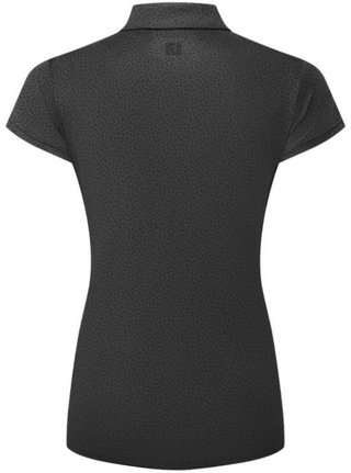 FootJoy Animal Print Cap Sleeve Lisle dames polo, zwart