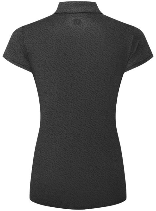 FootJoy Animal Print Cap Sleeve Lisle dames polo, zwart