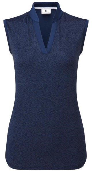 FootJoy Animal Print Sleeveless Lisle dames polo, navy