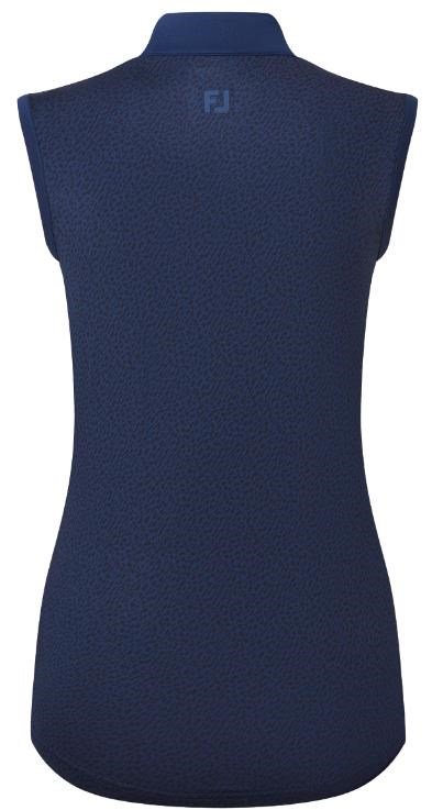 FootJoy Animal Print Sleeveless Lisle dames polo, navy