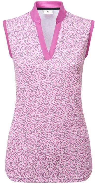 FootJoy Animal Print Sleeveless dames polo, berry