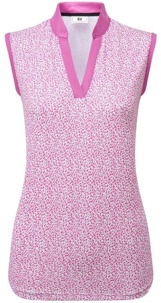 FootJoy Animal Print Sleeveless dames polo, berry