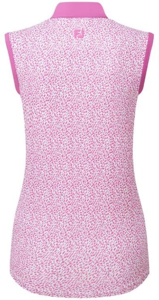 FootJoy Animal Print Sleeveless dames polo, berry
