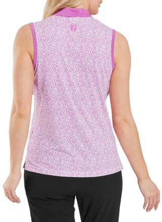 FootJoy Animal Print Sleeveless dames polo, berry