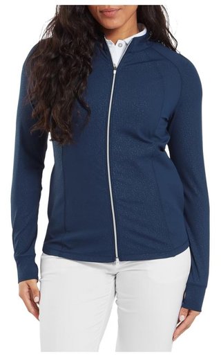 FootJoy Embossed Full-Zip Midlayer dames sweatshirt, navy