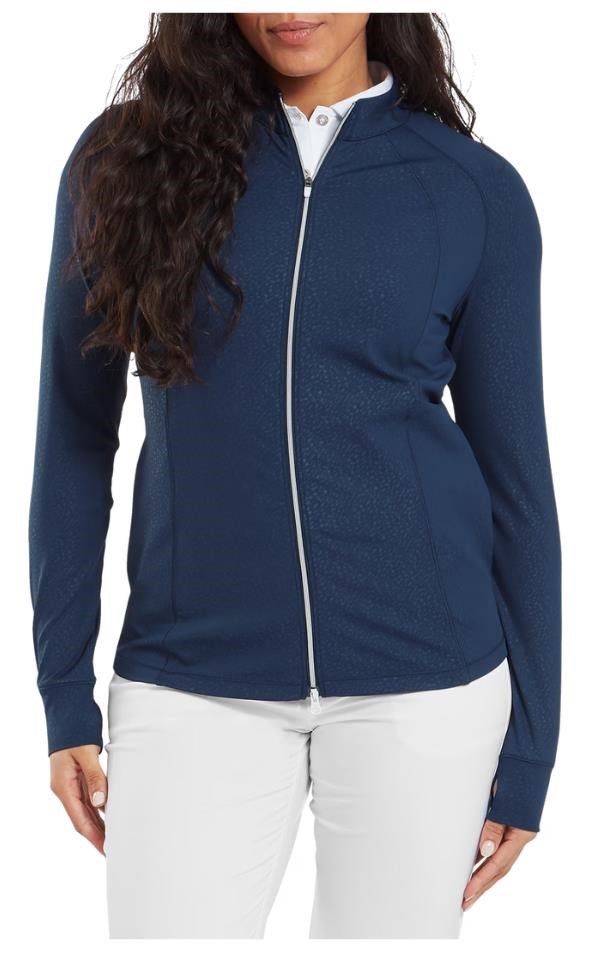 FootJoy Embossed Full-Zip Midlayer dames sweatshirt, navy