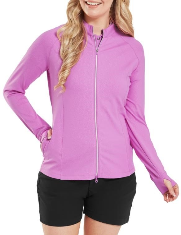 FootJoy Embossed Full-Zip Midlayer dames sweatshirt, berry