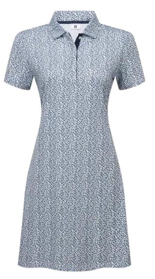 FootJoy Animal Print dames jurk, wit/skyway/navy