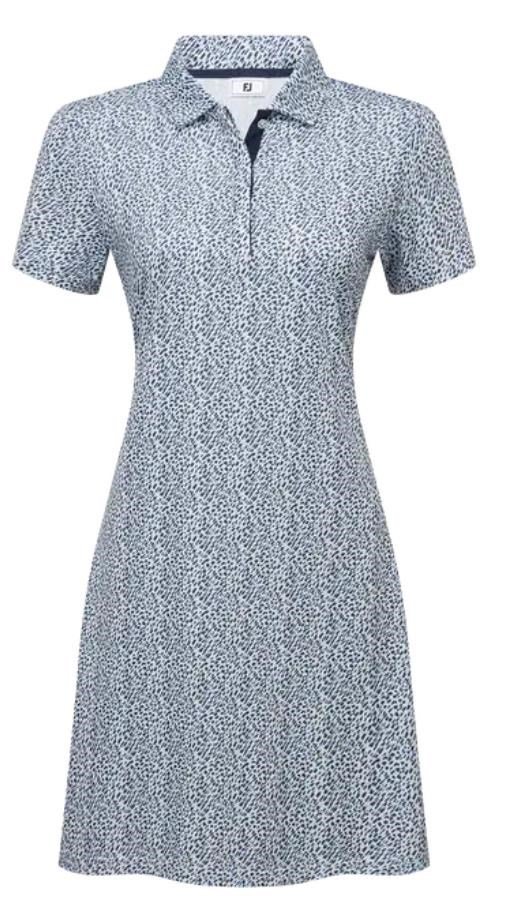 FootJoy Animal Print dames jurk, wit/skyway/navy