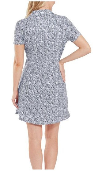 FootJoy Animal Print dames jurk, wit/skyway/navy