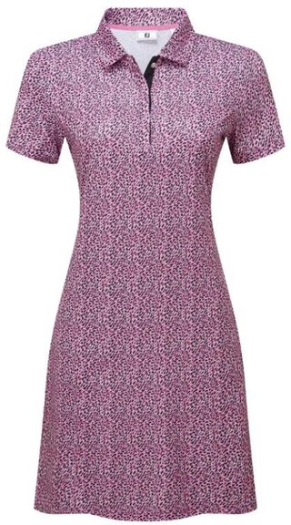 FootJoy Animal Print dames jurk, wit/berry/zwart