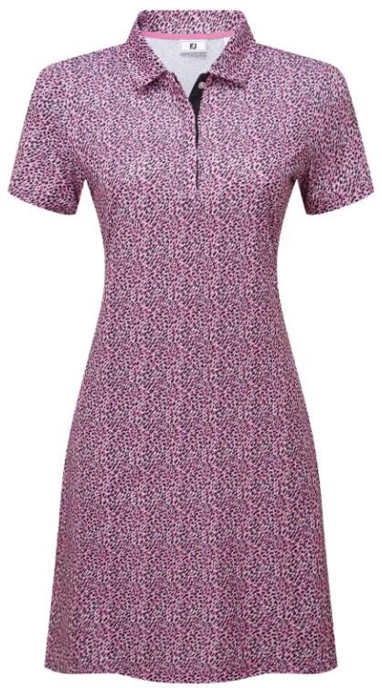 FootJoy Animal Print dames jurk, wit/berry/zwart