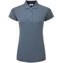 FootJoy Cap Sleeve Lisle dames polo, heather navy