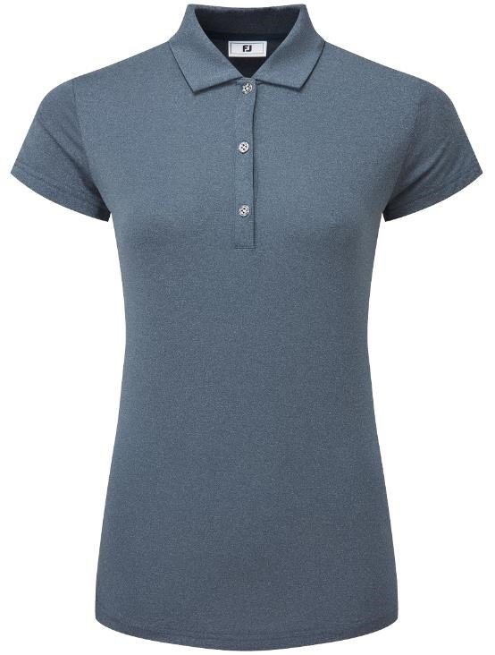 FootJoy Cap Sleeve Lisle dames polo, heather navy