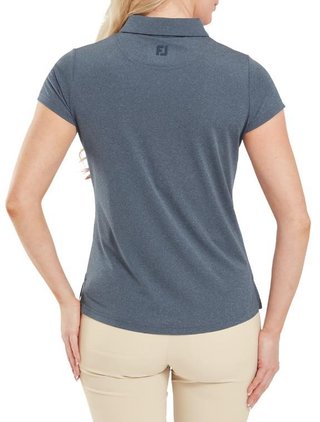 FootJoy Cap Sleeve Lisle dames polo, heather navy