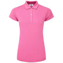 FootJoy Cap Sleeve Lisle dames polo, heather hot pink