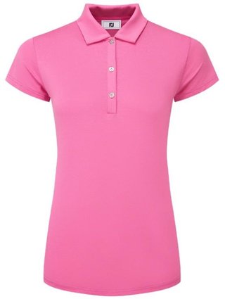 FootJoy Cap Sleeve Lisle dames polo, heather hot pink