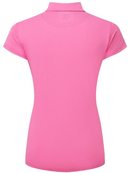 FootJoy Cap Sleeve Lisle dames polo, heather hot pink