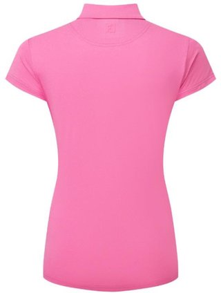 FootJoy Cap Sleeve Lisle dames polo, heather hot pink