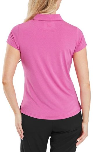 FootJoy Cap Sleeve Lisle dames polo, heather hot pink