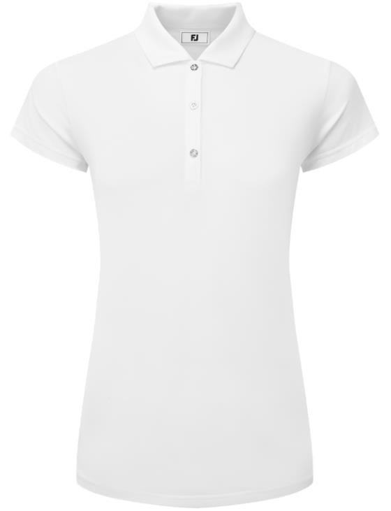 FootJoy Cap Sleeve Lisle dames polo, wit