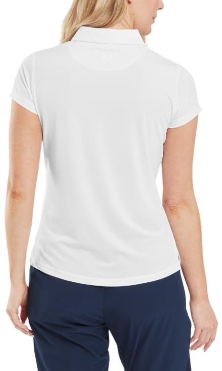 FootJoy Cap Sleeve Lisle dames polo, wit