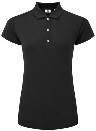 FootJoy Cap Sleeve Lisle dames polo, zwart