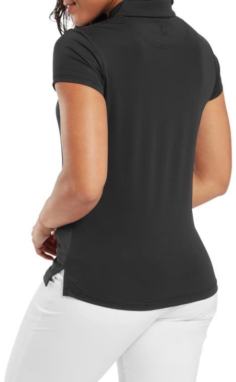 FootJoy Cap Sleeve Lisle dames polo, zwart