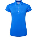 FootJoy Painted Floral Cap Sleeve Lisle dames polo, cobalt