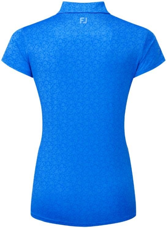 FootJoy Painted Floral Cap Sleeve Lisle dames polo, cobalt