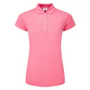 FootJoy Painted Floral Cap Sleeve Lisle dames polo, pink lemonade