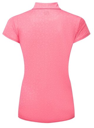 FootJoy Painted Floral Cap Sleeve Lisle dames polo, pink lemonade