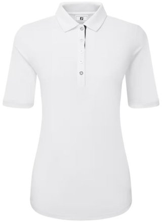 FootJoy Half Sleeve Ruched Lisle dames polo, wit