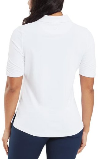 FootJoy Half Sleeve Ruched Lisle dames polo, wit